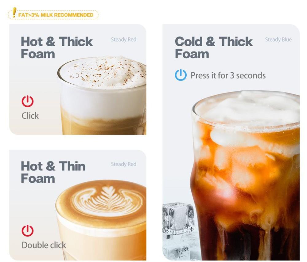 HiBREW M1A 450 Вт вспениватель молока, миксер для шоколада, холодный/горячий латте-капучино, полностью автоматический подогреватель молока