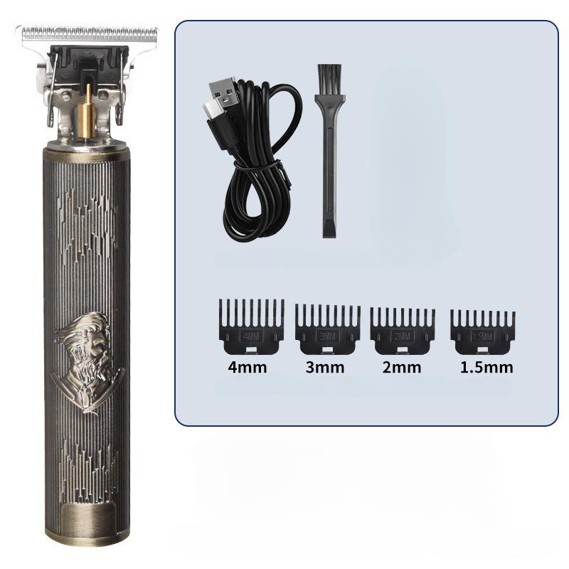 Винтажная электрическая машинка для стрижки волос T9 0 мм, USB, перезаряжаемая машинка для стрижки волос, триммер для бороды для мужчин, парикмахерская, профессиональная