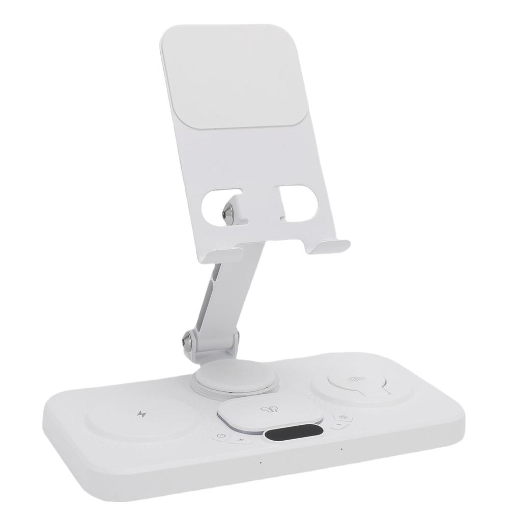 Беспроводное устройство 6 в 1 для устройства с будильником и 6-цветной подсветкой, 15 Вт, складная проводная зарядная станция