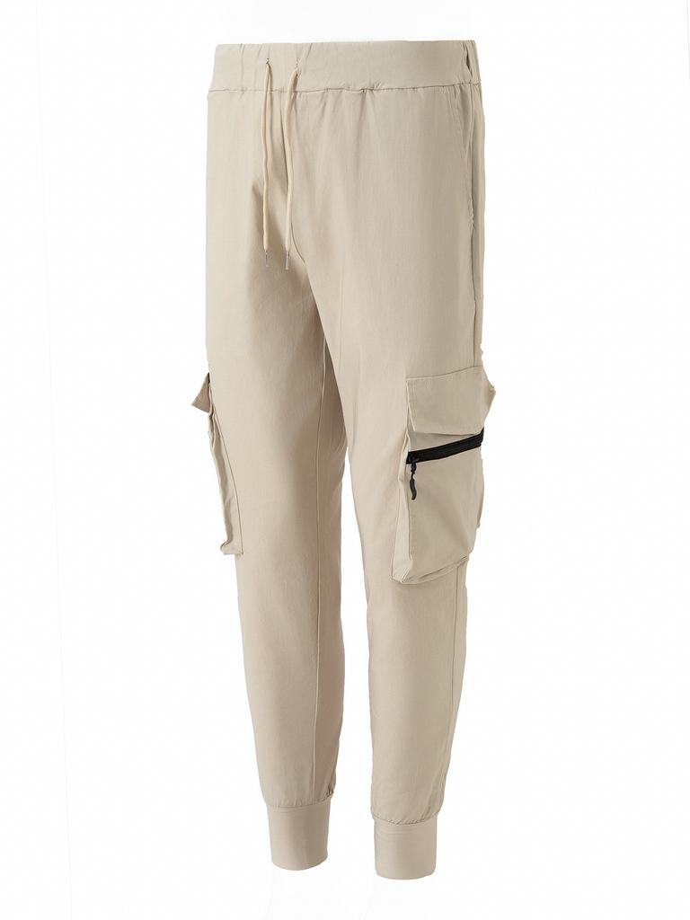 Мужские облегающие рабочие брюки с несколькими карманами и маленькой ногой