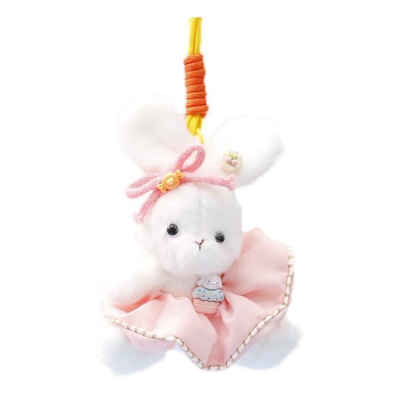 White Skirt Bow Rabbit Plush Toy Pendant Animal Keychain Bag Decoration Gift