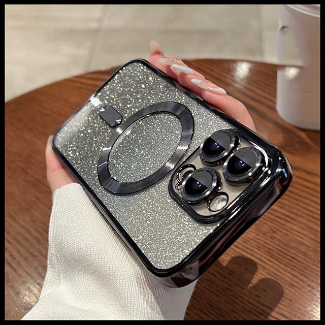 Сияющий блестящий чехол для телефона с беспроводной зарядкой для Iphone 14 13 12 11 Pro Max 13pro 14 Plus противоударный мягкий чехол-бампер