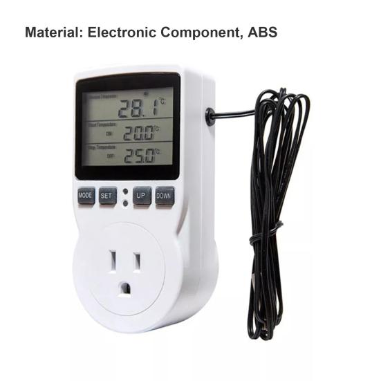 Контроллер температуры 16A 230V ЖК-дисплей с большим экраном, цифровой термостат, розетка для теплового коврика