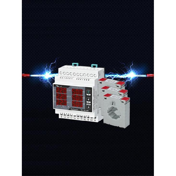 Samwha-Dsp EM-06-DIN Multimeter, Three Phase Volt(L-L),(L-N), Ampere ,Frequency, Phase Sequence Display Panel Meter 12 in 1