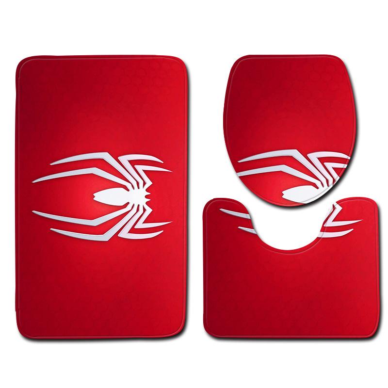 3D Spider Bathroom Toilet Three-Piece Floor Mat Door Mat Bathroom Carpet