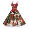 Women's Fashion Christmas  Printed Sexy Strapless Gothic Cocktail Dress Punk, Vintage Dress.
