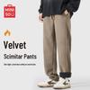 Мужские шенилловые повседневные брюки с изогнутыми штанинами и флисовой подкладкой