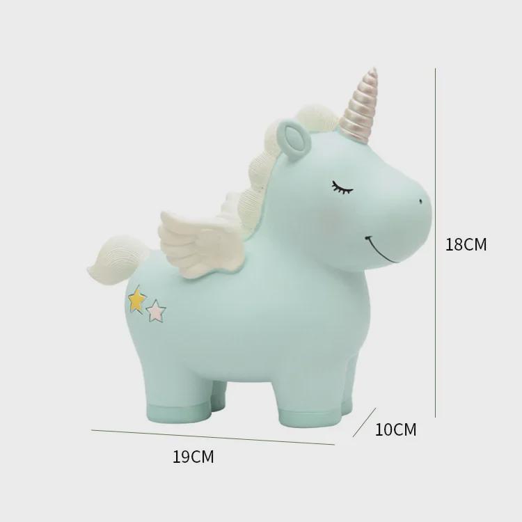 Resin Unicorn Piggy Bank - Cute Children's Room Ornament & Student Desk Decor Gift