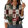 Women's Shirt Blouse Christmas Print Button Long Sleeve Casual Basic Shirt Collar Regular Top