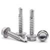 Fully Threaded Self-drilling Screw 250Pcs Hexagon Drill Tail Screws  Drilling for Metal, Furniture