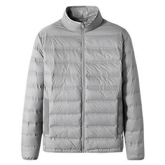 Men's Plus Size Light Down Cotton Jacket - Stand Collar, Autumn/Winter, Casual Fit