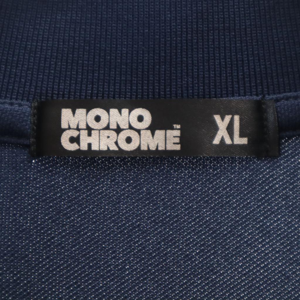 MONOCROM Back Print Short Sleeve Polo Shirt XL Navy Men's Used