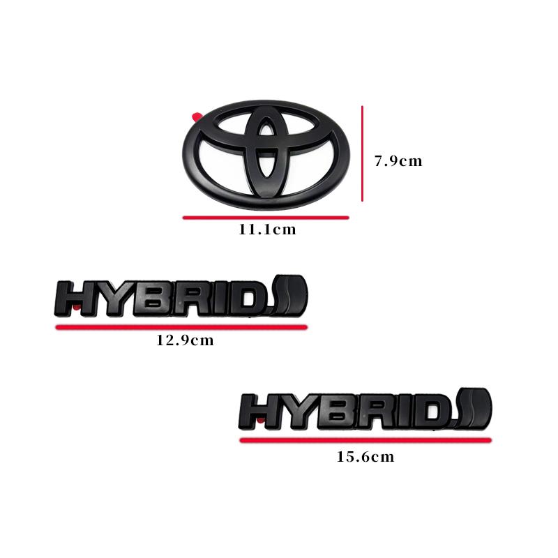 8 piezas de cubiertas ABS para RAV4, compatibles con Toyota RAV4 XLE AWD 2019-2023, en negro mate mixto, con emblema superpuesto