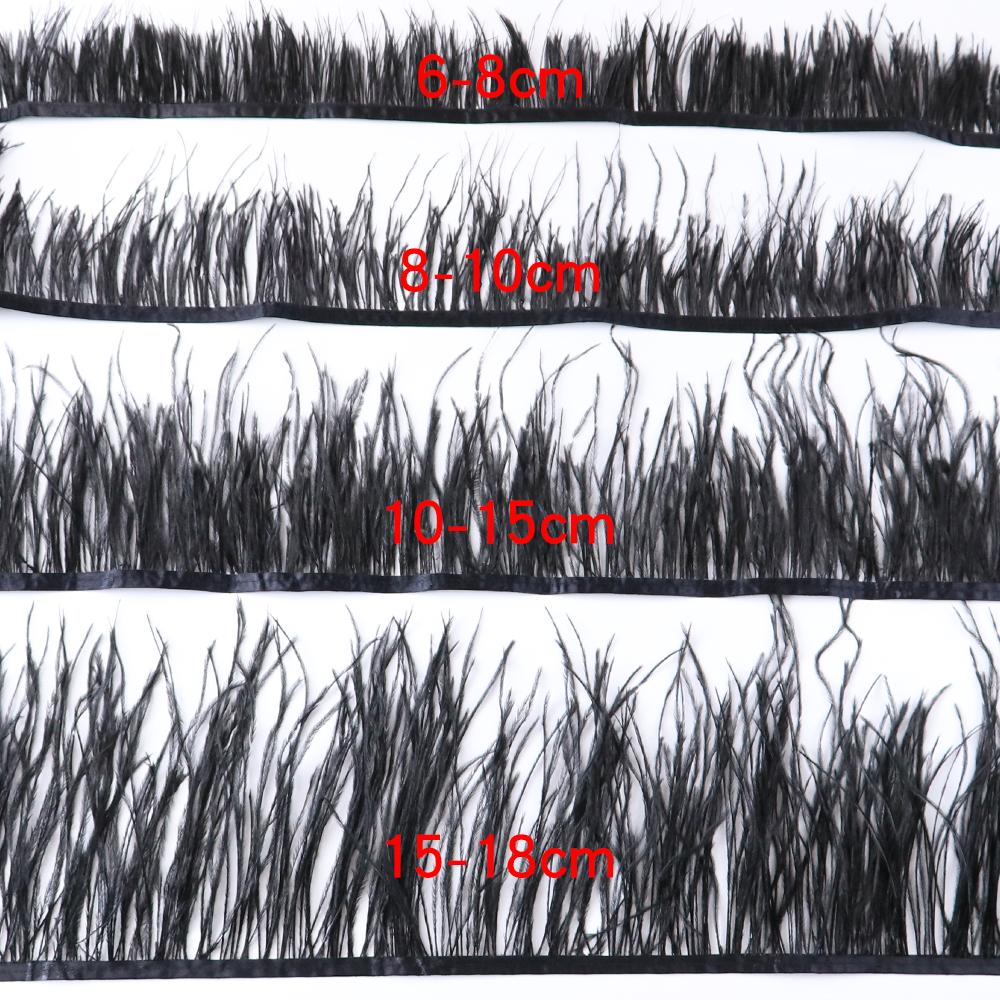 Перо 6-18 см Натуральное Белое Черное Страусиные Перья Отделка для Свадебного Платья Аксессуары для Одежды Декор Вечерин Перо Бахрома