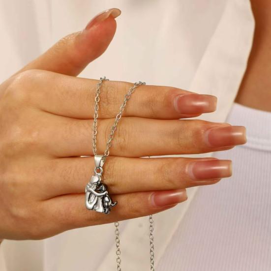 Ожерелье «Собака и женщина», кулон «Объятия щенка», мемориальное ожерелье, украшение для владельцев собак и кошек, подарок для женщин, мамы, любителей домашних животных