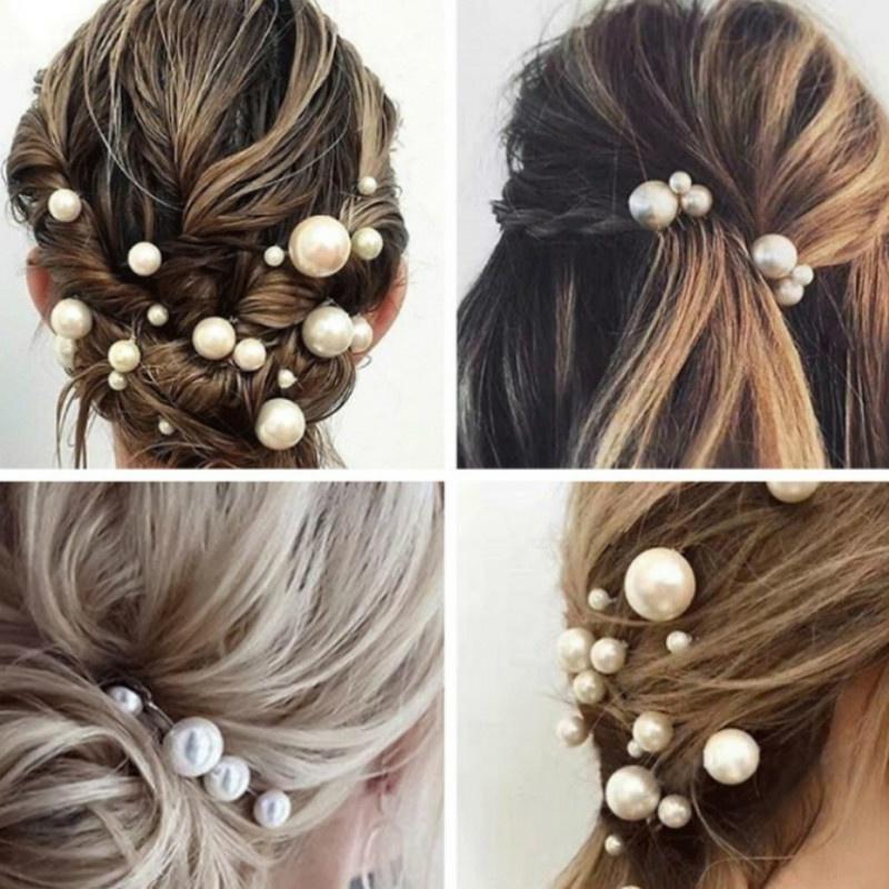 18 шт./пакет, свадебная тиара, диск для волос, элегантная жемчужная вилка для волос невесты, U-образная шпилька для волос, расческа из бисера ха