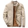 Autumn and Winter Men's Fashion Aviator Jacket Fleece Thickened Warm Baseball Jacket Solid Color Zipper Large Size Top 5XL