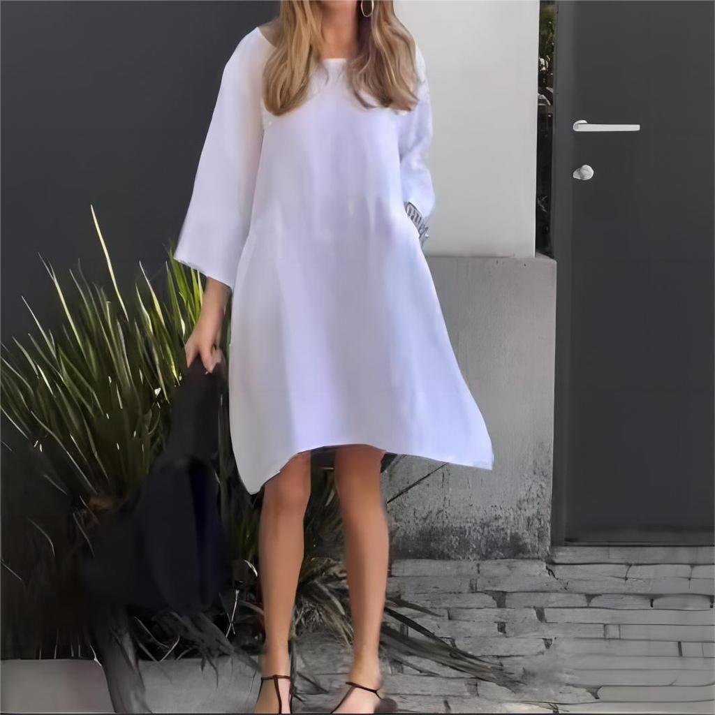 Summer Women's Loose Casual Pocket Solid Color Dress