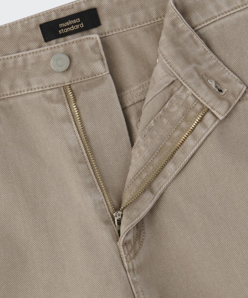 Musinsa Standard Garment-Dyed Wide Denim Pants [Beige]