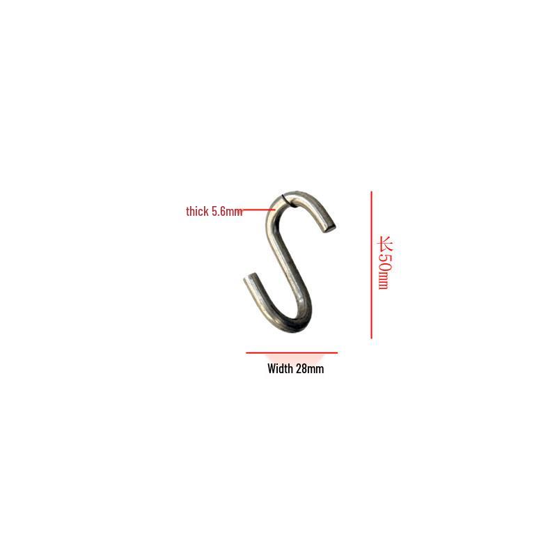 S-shaped Climbing Hook: 16mm Stainless Steel Cross Rope Connector