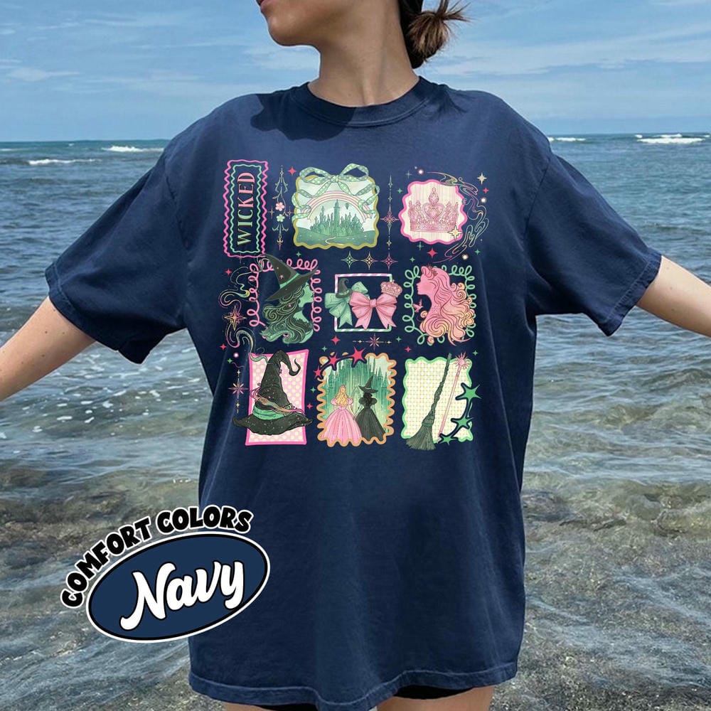 Vintage Wicked Stamps Print Comfort Shirt Defying Gravity Tshirt Dark Acedemia Gift for Bookish Unisex Y2K Casual Streetwear