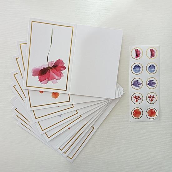 10 шт. открыток с золотым фольгированным цветочным дизайном, поздравительные открытки с конвертами