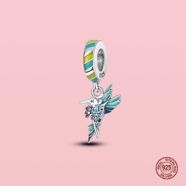 Подвеска из стерлингового серебра 925 пробы, очаровательные бусины для оригинального браслета Panjia, ожерелье, женские украшения