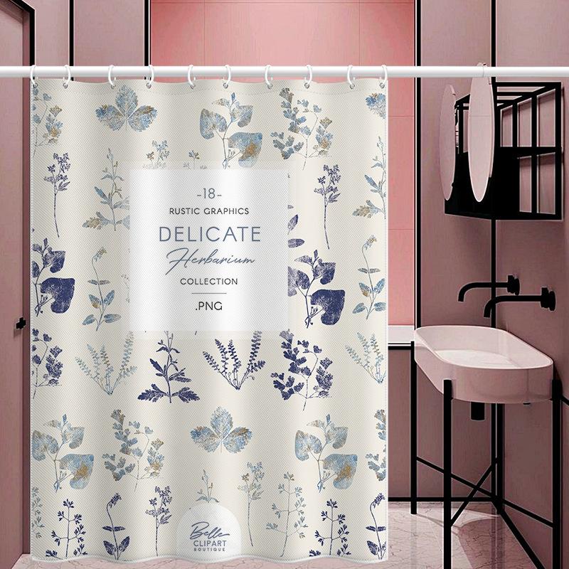 Bathroom Thickened Waterproof Curtain Mildew Proof Shower Curtain Shower Partition Curtain Shower Curtain Bathroom Curtain Free Perforation