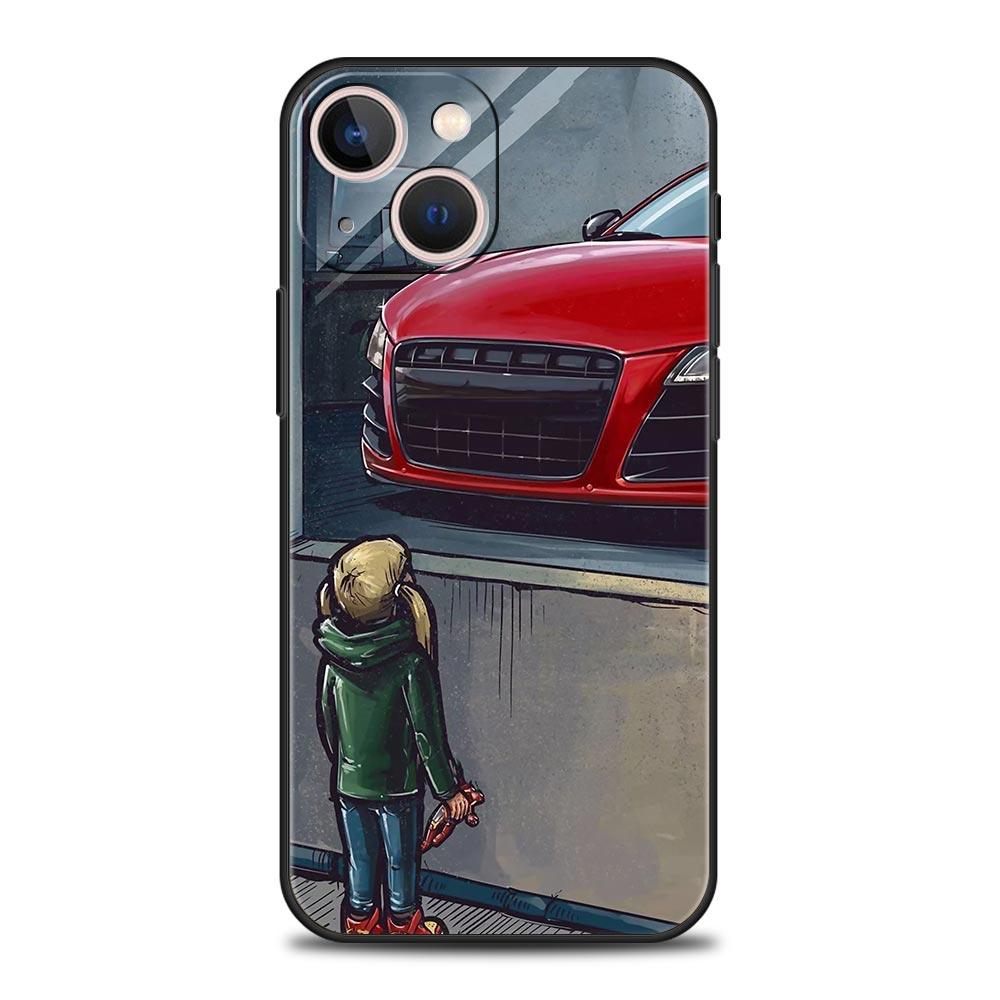 Boy See Sports Car Jdm Drift Luxury Soft Phone Case For iPhone 13 15 14 12 11 Pro MAX XR X SE XS 7 8 Plus Protection Cover