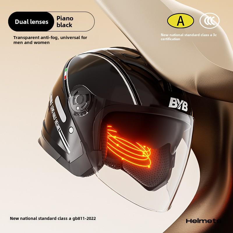 Мотоциклетный шлем с защитой от запотевания, сертифицированный по классу A 3C — на все времена года, с двойной линзой, универсальная посадка