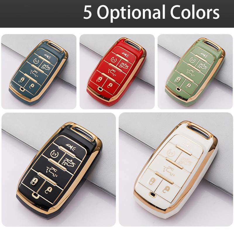 6 Buttons Tpu Car Key Case Cover for Jeep Renegade Grand Cherokee Dodge Charger Ram 1500 2500 3000 Challenger Chrysler Journey