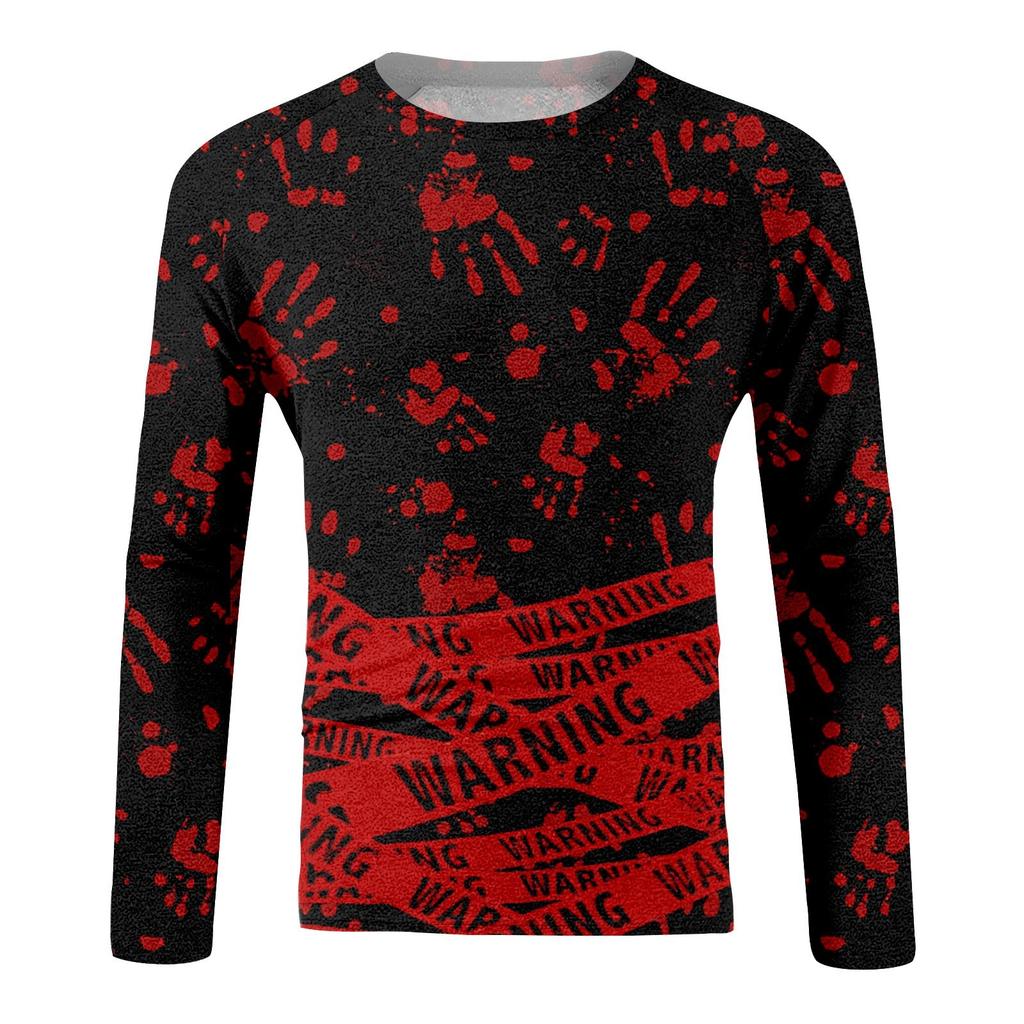 Мужской топ с длинным рукавом реглан с принтом на Хэллоуин