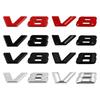 3D Chrome Black V8 Logo Letters Car Fender Emblem Badge Sticker For GL ML SL 500 220 C63 S500 V8 Accessories