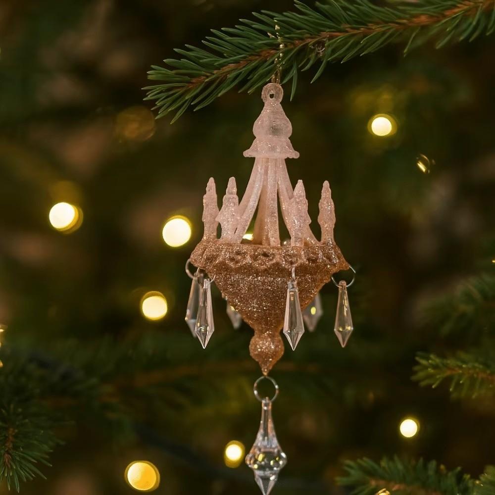 Realistic Christmas Tree Pendant Glitter Xmas Tree Decorations
