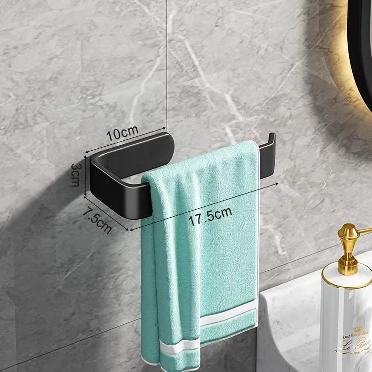 HeMu Bathroom aluminum towel rod bathroom roll paper rack towel rack without punching face towel storage storage tissue rack