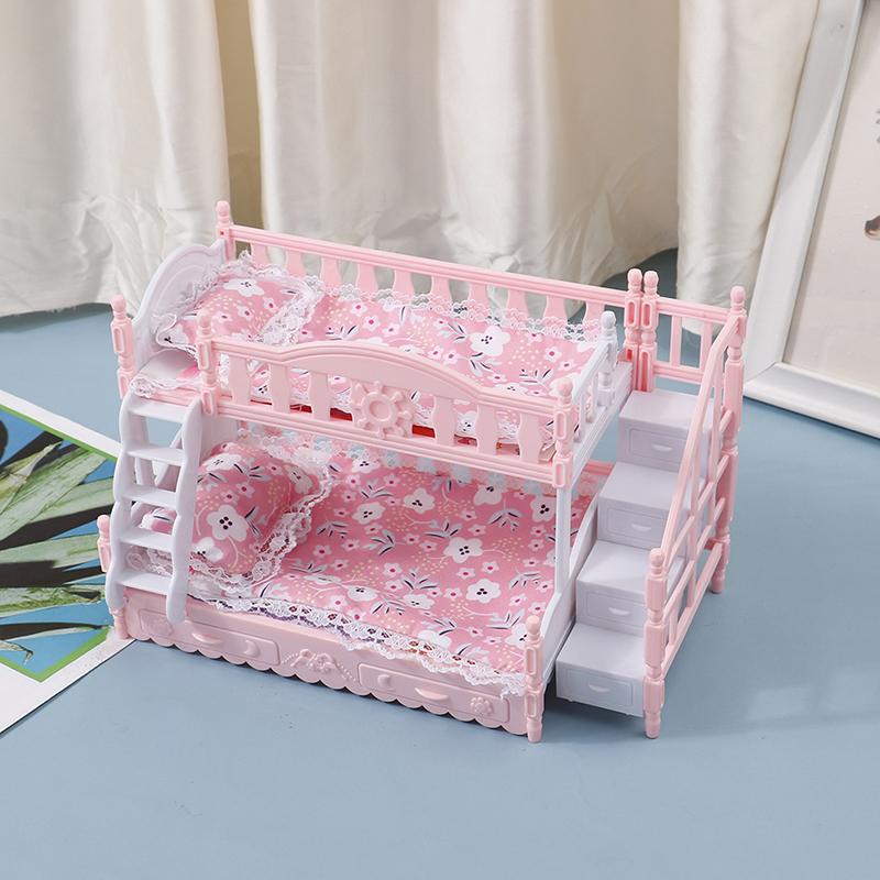 16 см кукла двухъярусная кровать игрушечные аксессуары одеяло подушка дом Европейская кровать принцессы