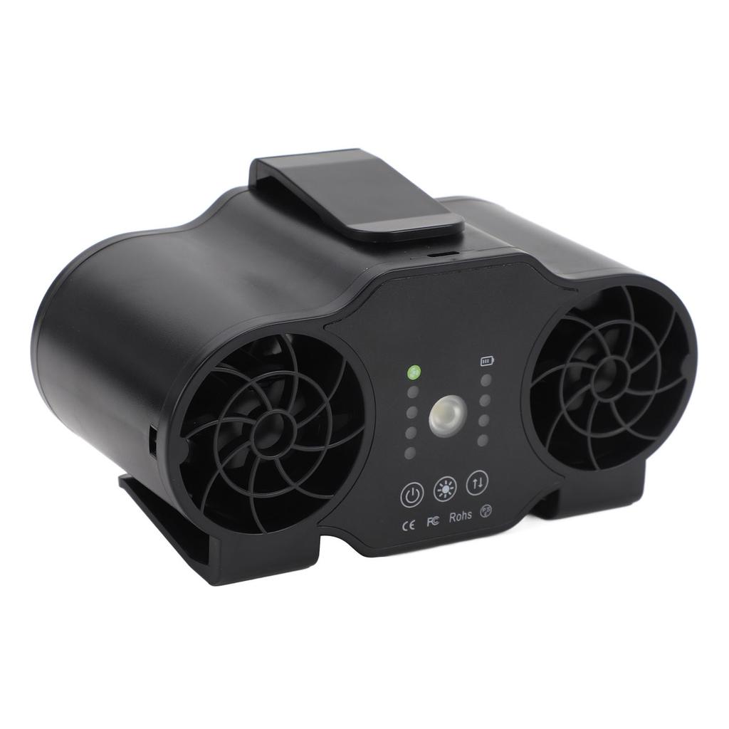 Clip On Waist Fan 4 Speed Gears Forward Reverse Rotation USB Rechargeable Summer Cooling Fan with Hanging Lanyard