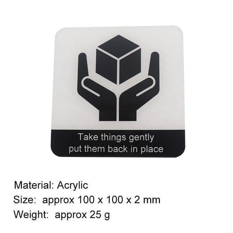 Signage Take things gentlyput them back in place Sign Wall Label Sticker Warning Badge for Museums Exhibition halls Laboratories Gyms Supermarkets