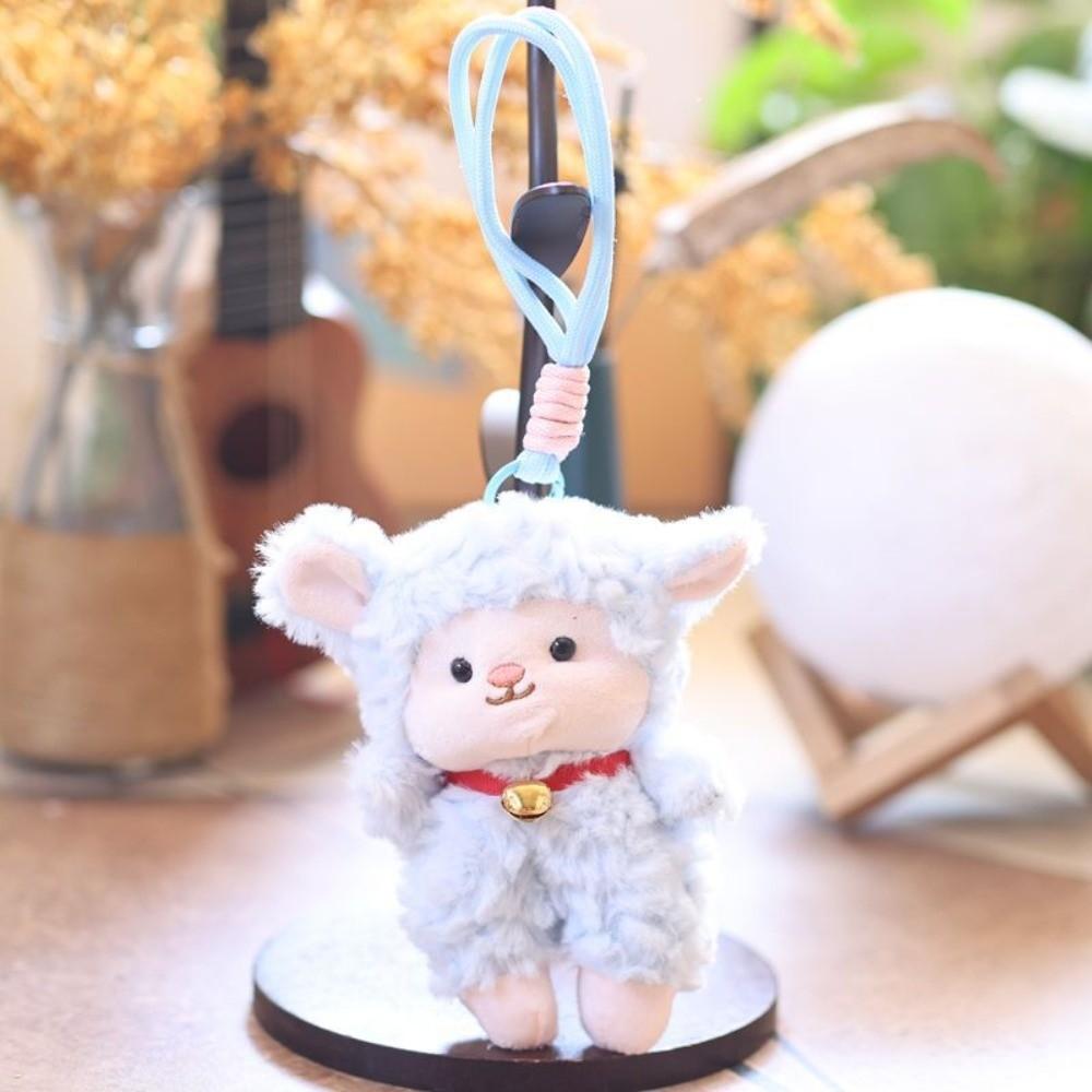Cartoon Mini Sheep Plush Keychain Sheep Soft Lamb Doll Ornament  Year of the Sheep