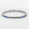 Titanium Steel Couple Bracelet With Zircon Inlay Geometric Design Hypoallergenic Non-Tarnish Fashion Jewelry Men Women