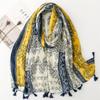 Four Seasons Available For Women To Wear With Cotton And Linen Touch, Bali Yarn Scarf, Exotic Ethnic Style, Cross Stitch Pattern, Tassel Scarf