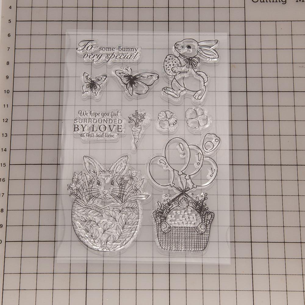 Прозрачный силиконовый прозрачный штамп с праздником Пасхи для печати альбома для скрапбукинга «сделай сам», прозрачные штампы с цветком, кроликом, яйцом, поздравлением