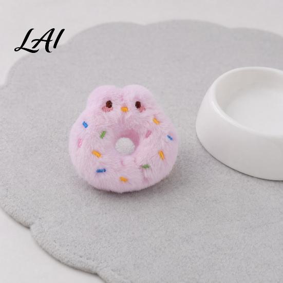 Soft Cat Toy Donut Shape Toy with Natural Catnip And Rattle Paper PP Cotton Filling Teaser Chew Bite Anxiety Relief Pet for Cats Teeth Grinding