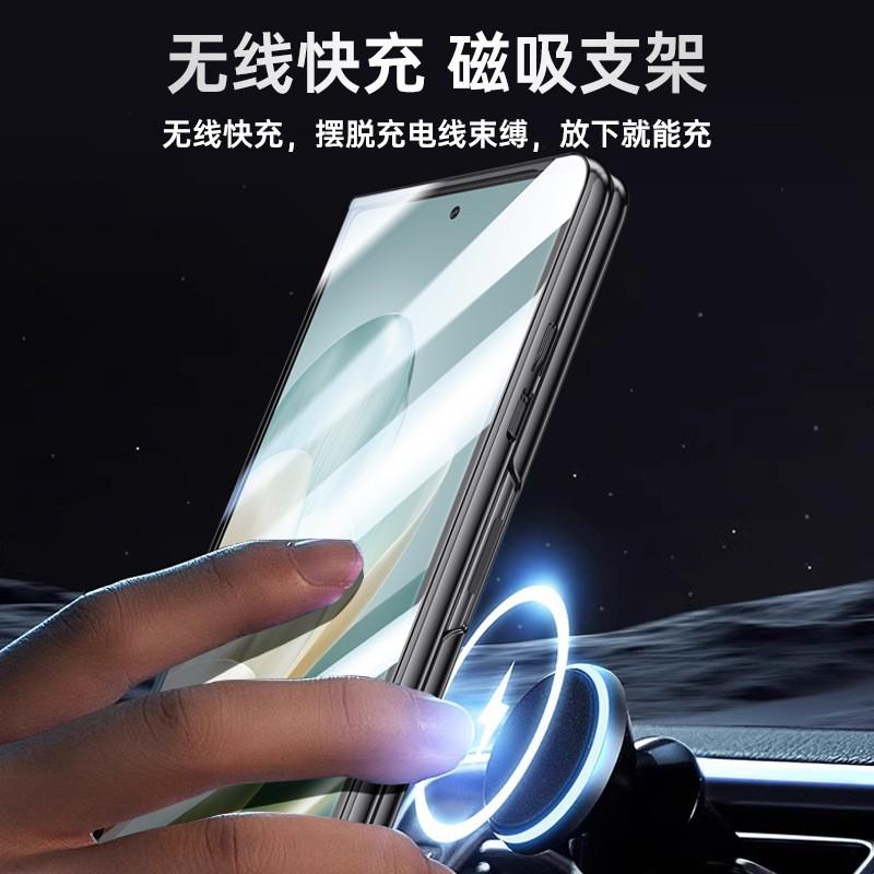 Magnetic Snap-On Clear TPU Case With Integrated Kickstand Honor Magic Vs3 Electroplated Finish Anti-Drop Protection