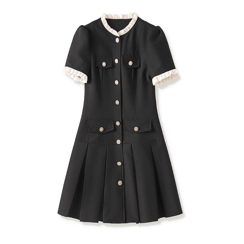 Летнее французское милое текстурированное платье для похудения для женщин, 2024