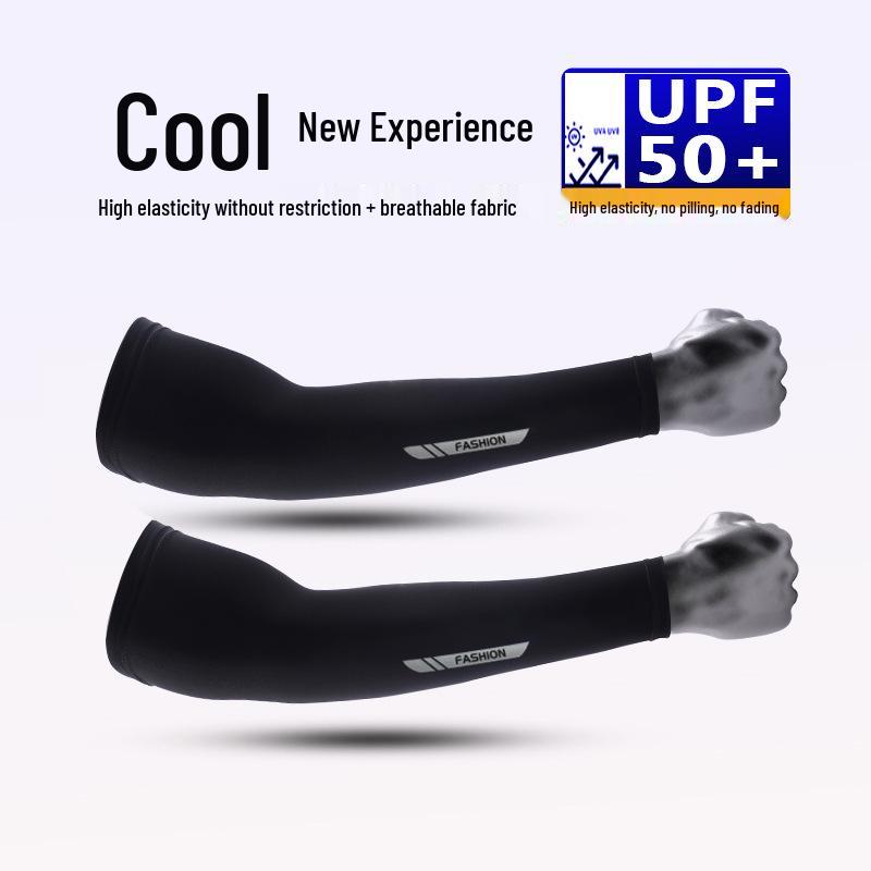 Men's Outdoor Ice Silk Sun Protection Sleeves for Cycling, Driving, and Fishing - Breathable and Cool.