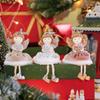 Christmas Plush Angel Girl Dolls Ornaments Xmas Tree Pendant Hanging Decoration For Home New Year Decor Supplies Kids Gifts