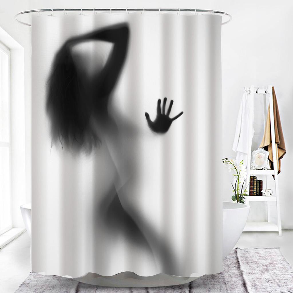 Sexy Women Bikini Waterproof Shower Curtain Man Woman Kissing High Quality Polyester Original Bathroom Curtains Rideau De Bain