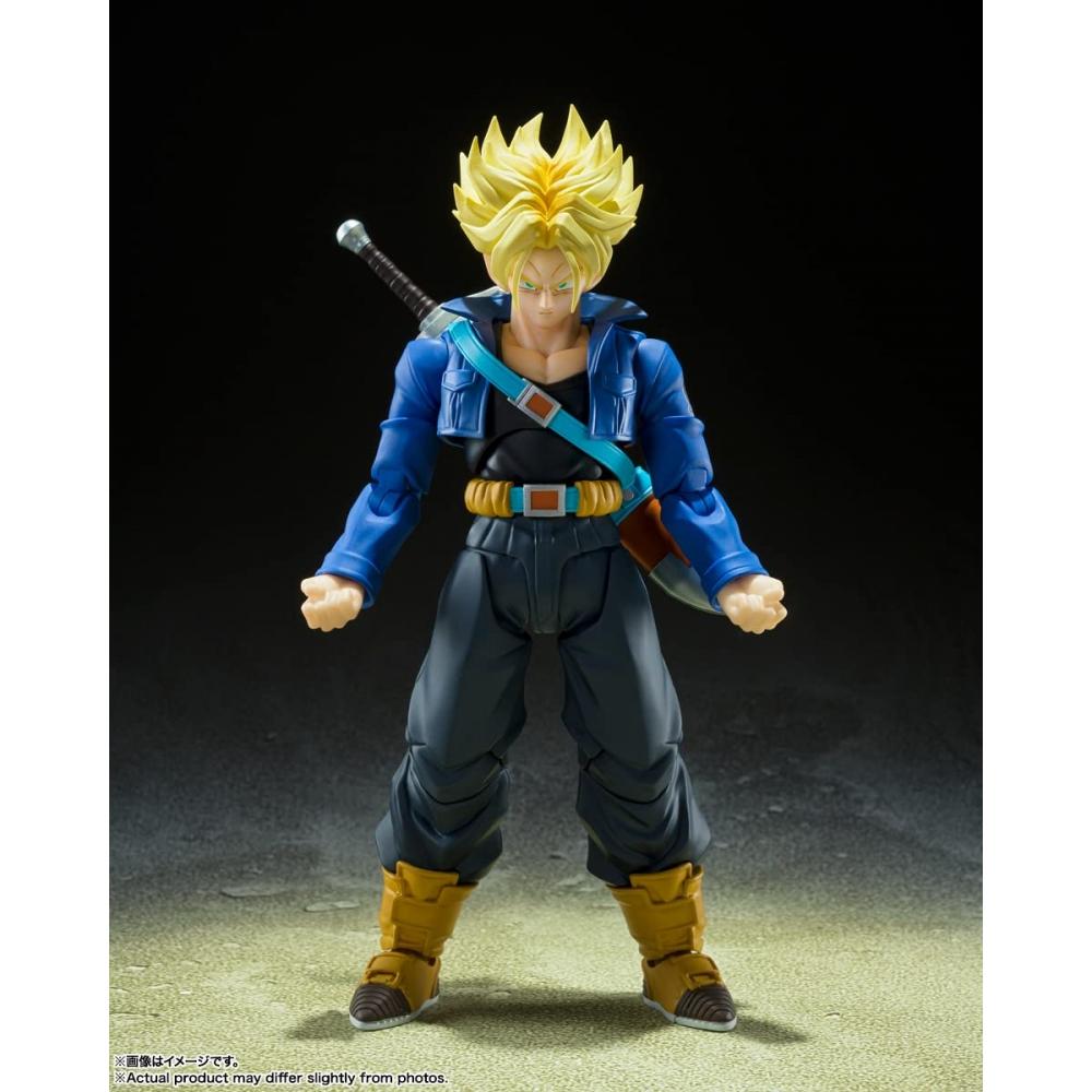 SHFiguarts Dragon Ball Z Super Saiyan Стволы — Мальчик из будущего — Приблизительно. Подвижная фигурка, окрашенная в ПВХ и АБС-пластик, 140 мм