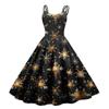 Женское модное рождественское печатное сексуальное коктейльное платье без бретелек в готическом стиле в стиле панк-винтаж
